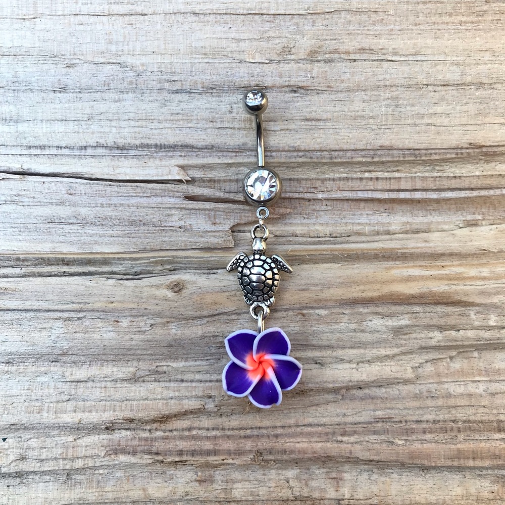 Hawaiian Turtle Belly Button Ring